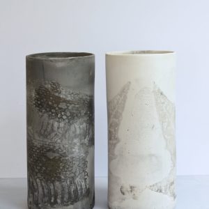 Large cylinder vases - blackfired light and dark